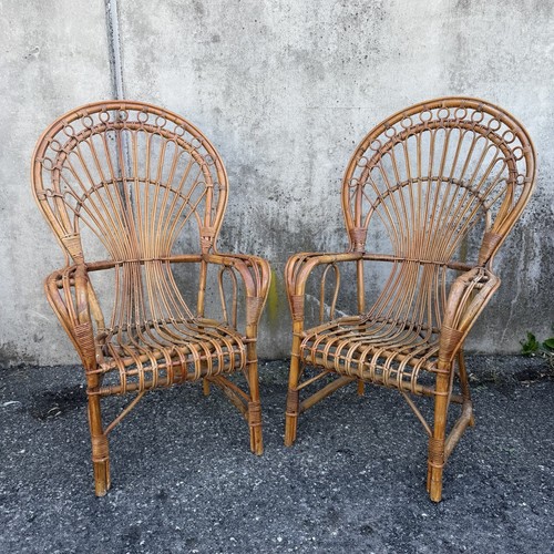 Coppia poltrone vimini vintage - poltrone,