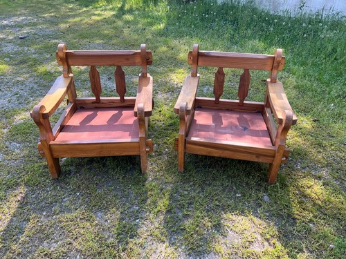 Poltrone legno vintage anni - vintage,