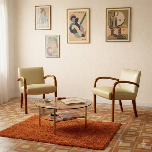 Poltrone vintage faggio skai - faggio,
