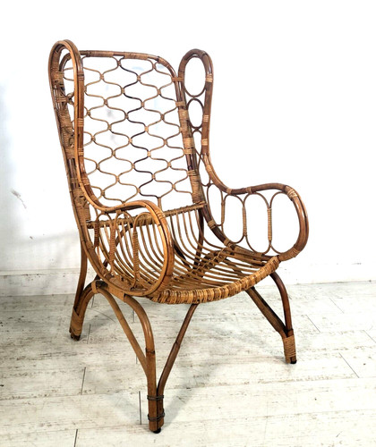 Poltrona vintage rattan canna - vintage,