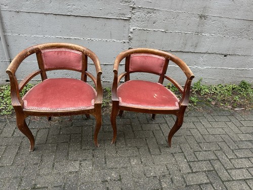 Coppia poltrone vintage legno - coppia,